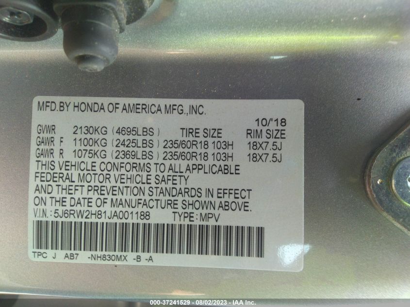2018 HONDA CR-V EX-L - 5J6RW2H81JA001188