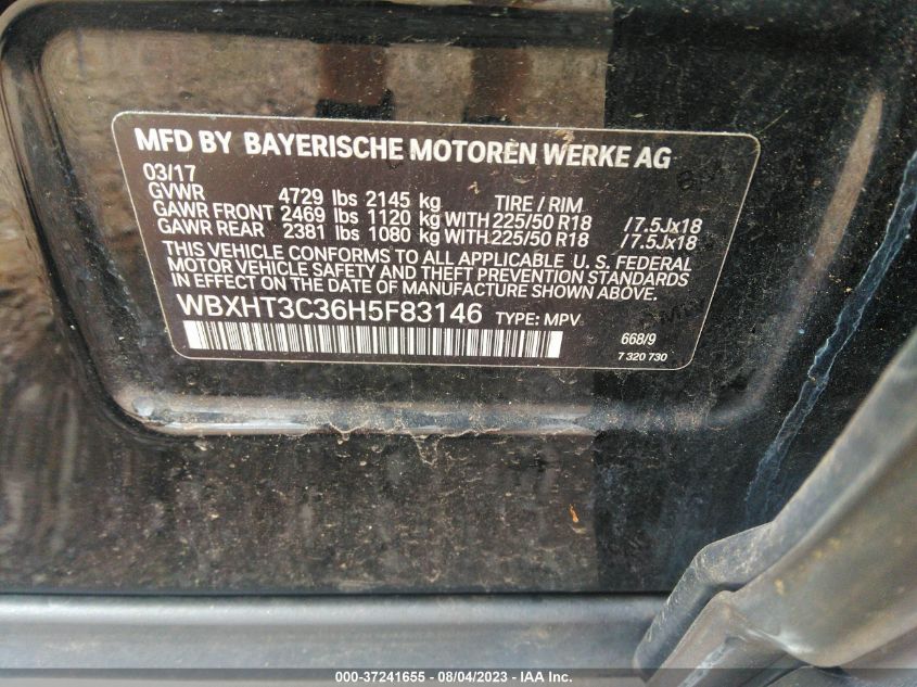 2017 BMW X1 XDRIVE28I - WBXHT3C36H5F83146
