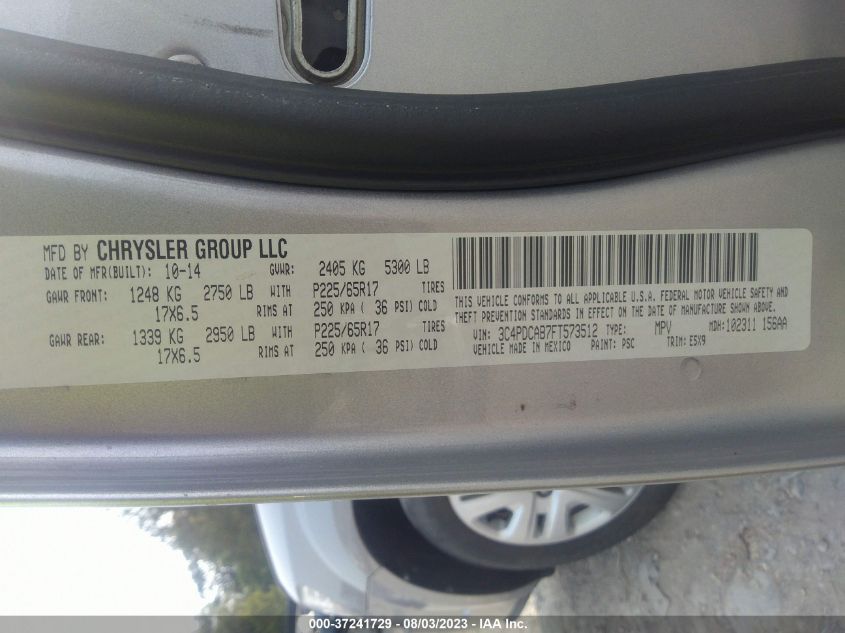 2015 DODGE JOURNEY AMERICAN VALUE PKG - 3C4PDCAB7FT573512