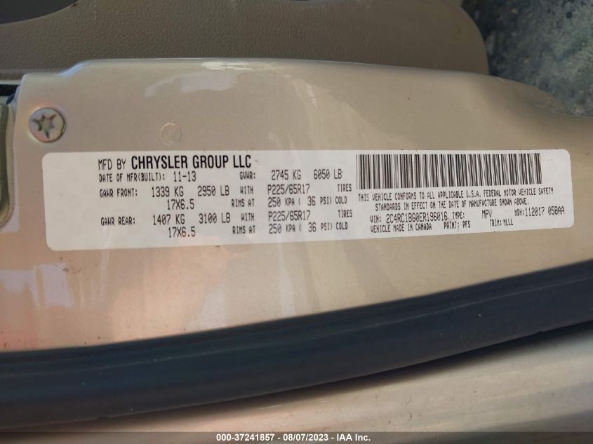 2014 CHRYSLER TOWN & COUNTRY TOURING - 2C4RC1BG0ER196016