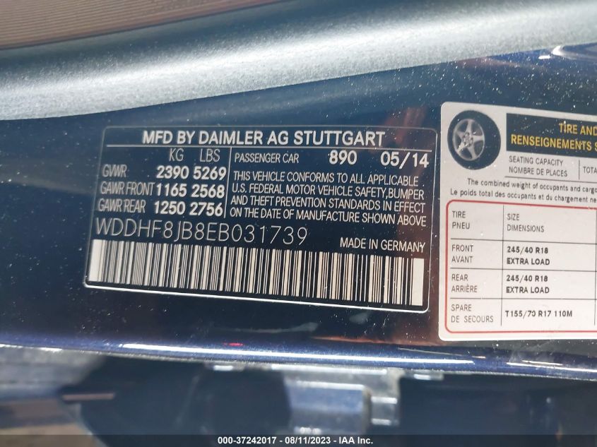 2014 MERCEDES-BENZ E-CLASS E 350 - WDDHF8JB8EB031739