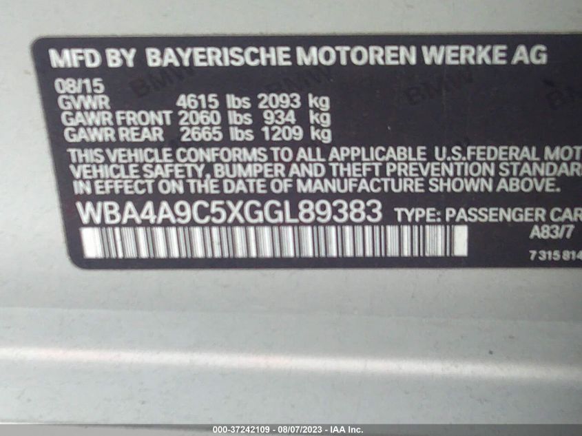 2016 BMW 4 SERIES 428I - WBA4A9C5XGGL89383