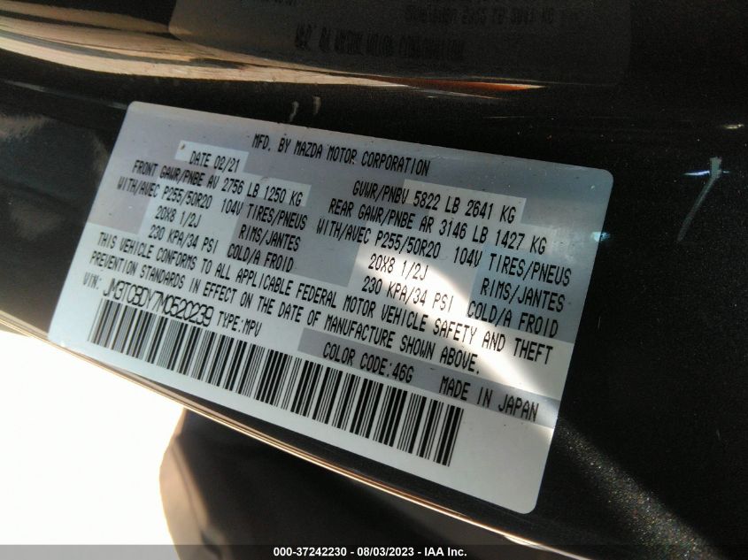 2021 MAZDA CX-9 GRAND TOURING - JM3TCBDY7M0520239