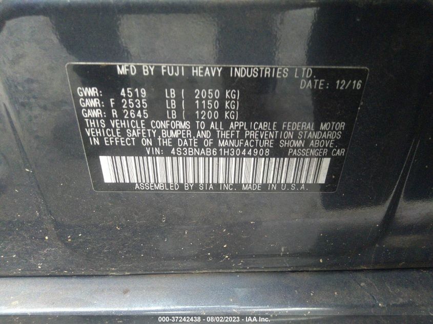 2017 SUBARU LEGACY 2.5I - 4S3BNAB61H3044908