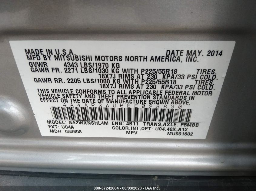 2014 MITSUBISHI OUTLANDER SPORT ES - 4A4AP3AU6EE028830