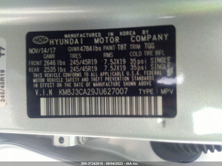2018 HYUNDAI TUCSON VALUE - KM8J3CA29JU627007
