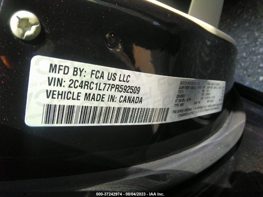 2023 CHRYSLER PACIFICA HYBRID TOURING L - 2C4RC1L77PR592509