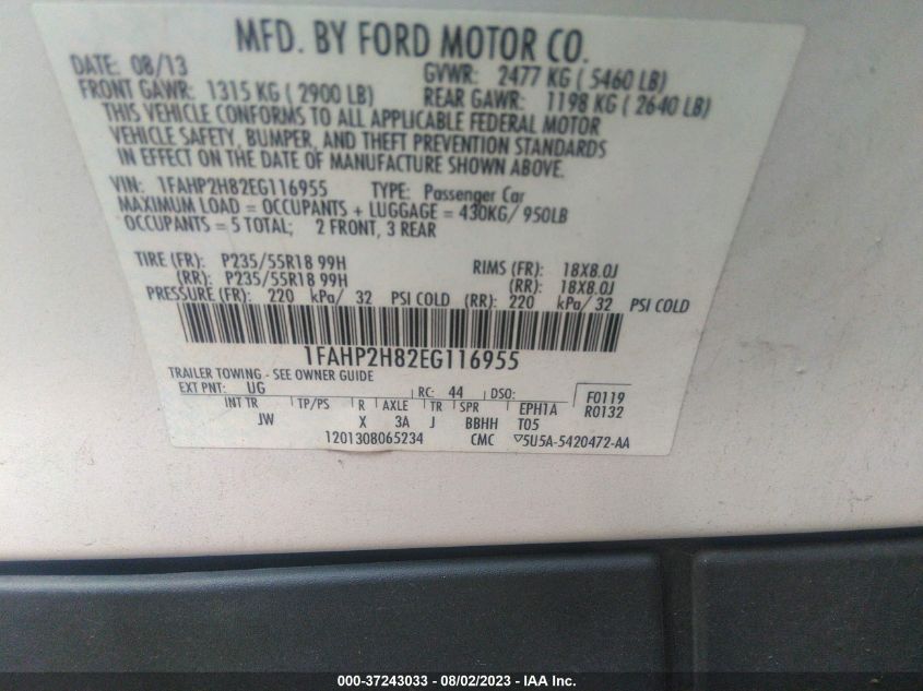 2014 FORD TAURUS SEL - 1FAHP2H82EG116955