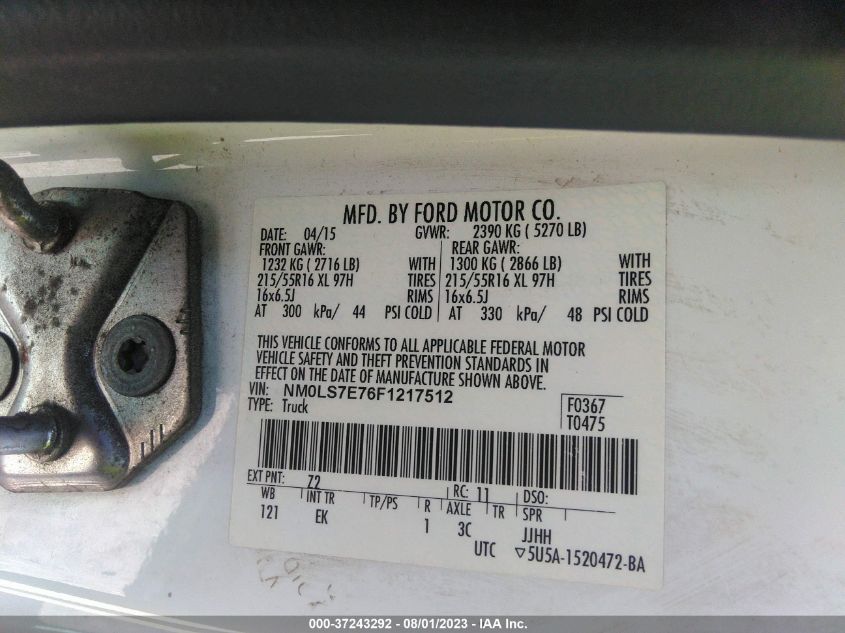 2015 FORD TRANSIT CONNECT XL - NM0LS7E76F1217512