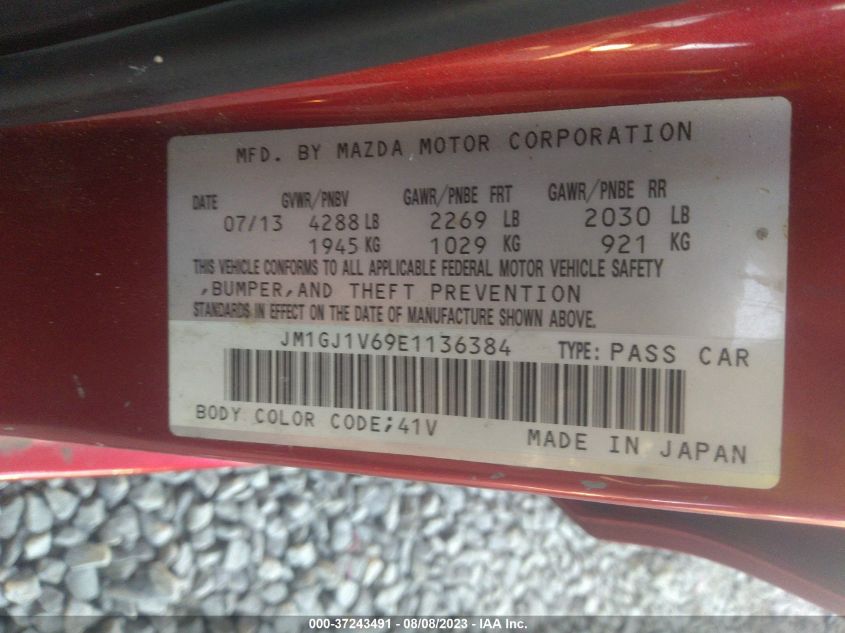 2014 MAZDA MAZDA6 I TOURING - JM1GJ1V69E1136384