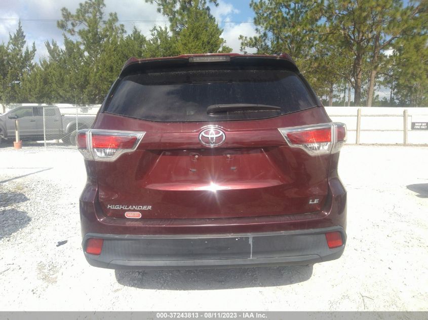 2014 TOYOTA HIGHLANDER LE - 5TDZARFH6ES006959