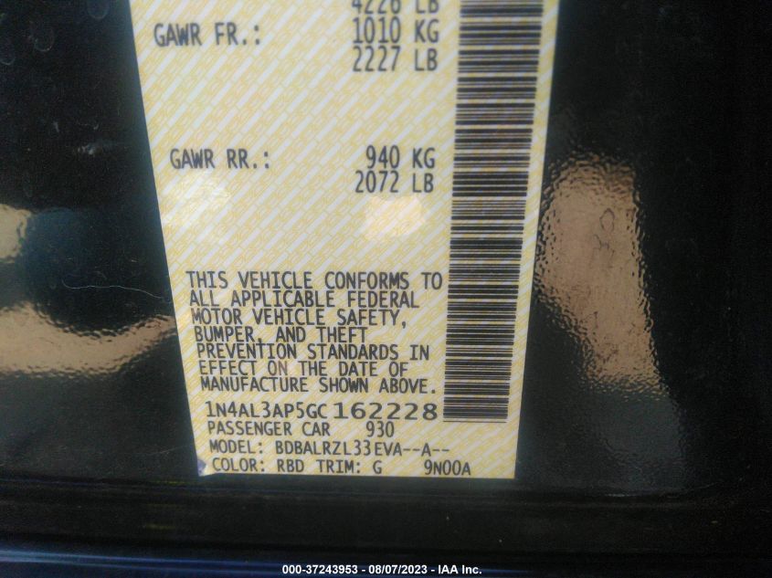 2016 NISSAN ALTIMA 2.5 SL - 1N4AL3AP5GC162228