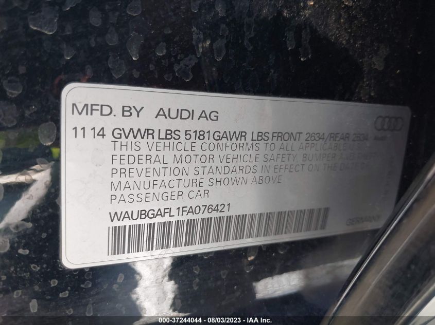 2015 AUDI S4 PREMIUM PLUS - WAUBGAFL1FA076421