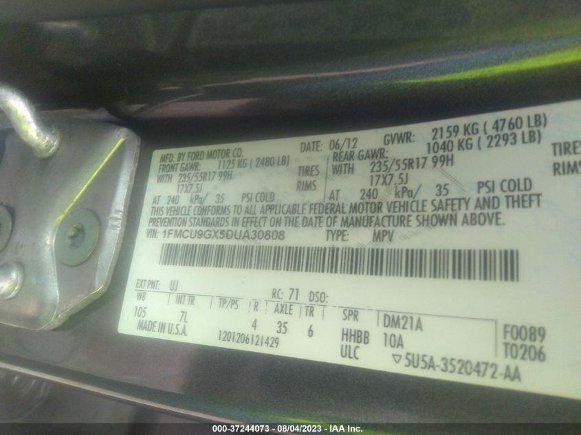 2013 FORD ESCAPE SE - 1FMCU9GX5DUA30808