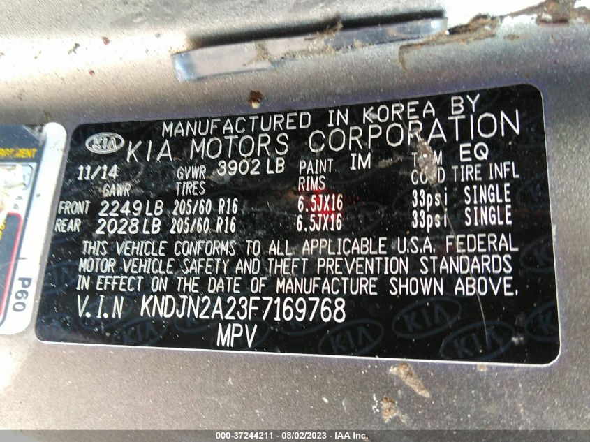 2015 KIA SOUL - KNDJN2A23F7169768