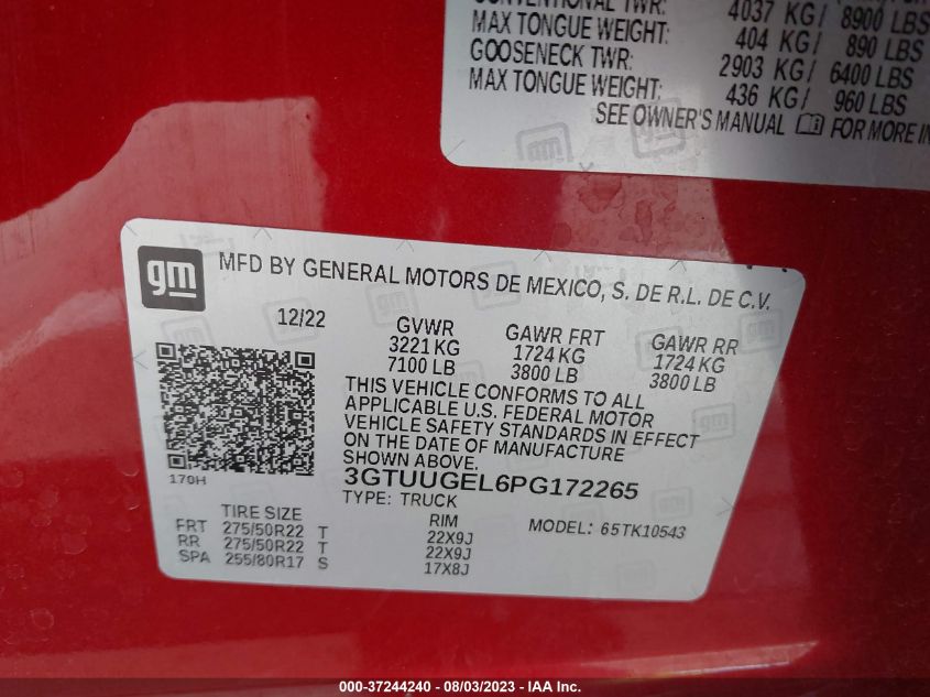 2023 GMC SIERRA 1500 DENALI - 3GTUUGEL6PG172265