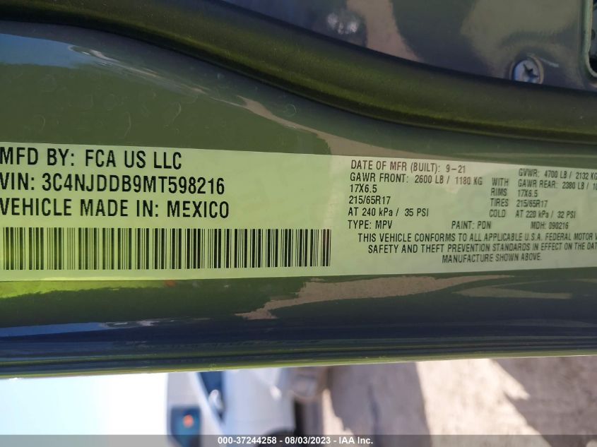 2021 JEEP COMPASS TRAILHAWK - 3C4NJDDB9MT598216