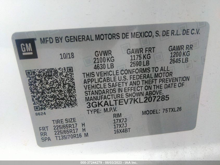 2019 GMC TERRAIN SLE - 3GKALTEV7KL207285