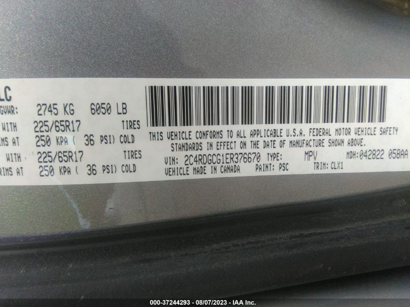 2014 DODGE GRAND CARAVAN SXT 30TH ANNIVERSARY - 2C4RDGCG1ER376670
