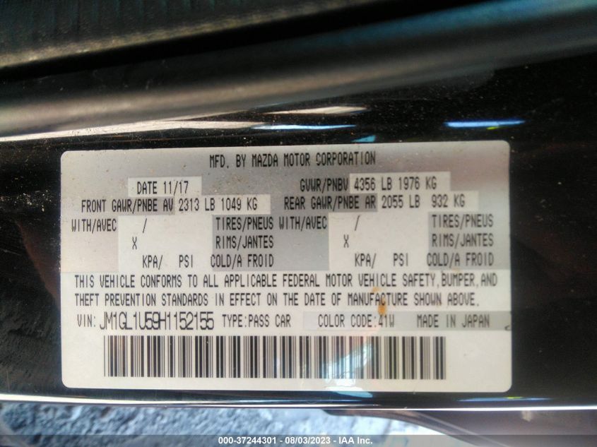 2017 MAZDA MAZDA6 SPORT - JM1GL1U59H1152155