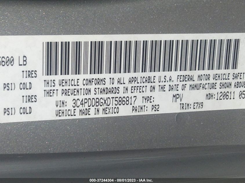 2013 DODGE JOURNEY SXT - 3C4PDDBGXDT586817