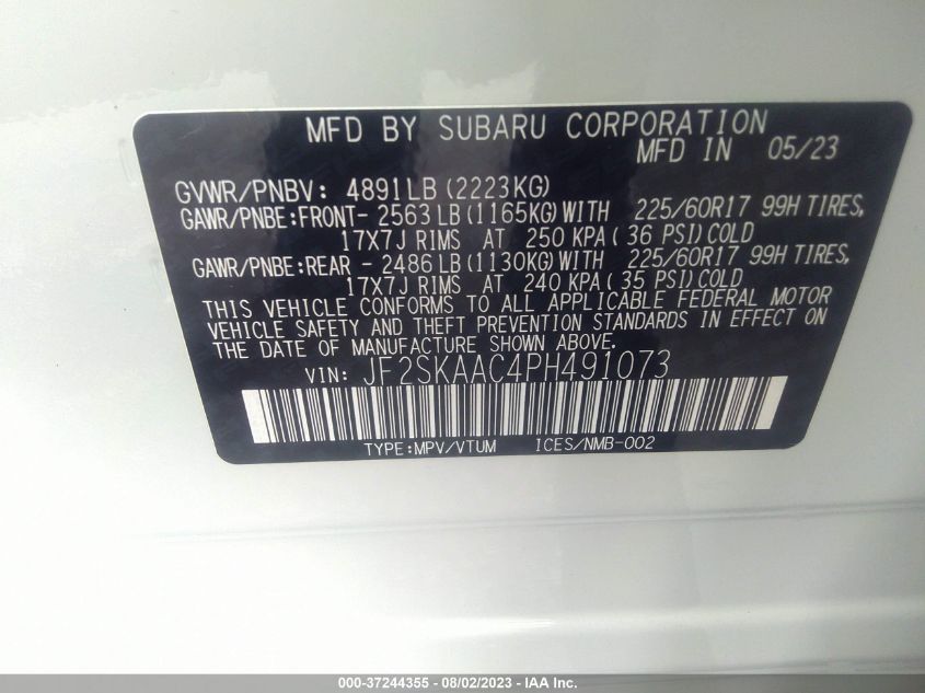 2023 SUBARU FORESTER - JF2SKAAC4PH491073