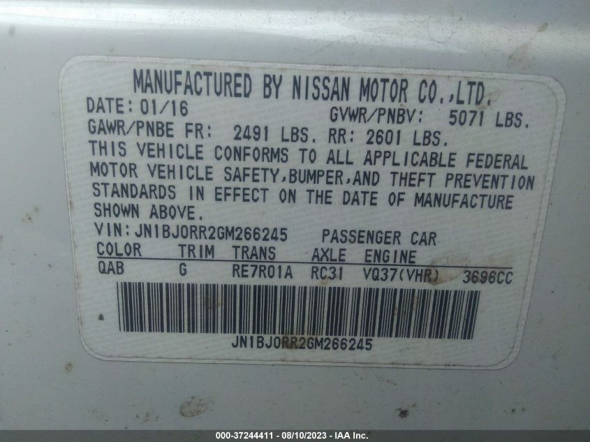 2016 INFINITI QX50 - JN1BJ0RR2GM266245