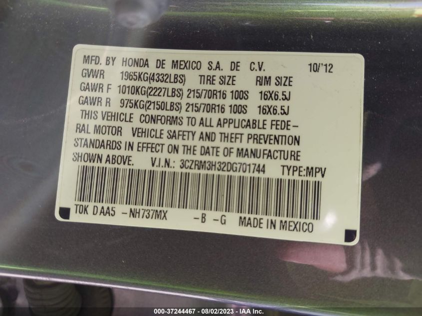 2013 HONDA CR-V LX - 3CZRM3H32DG701744