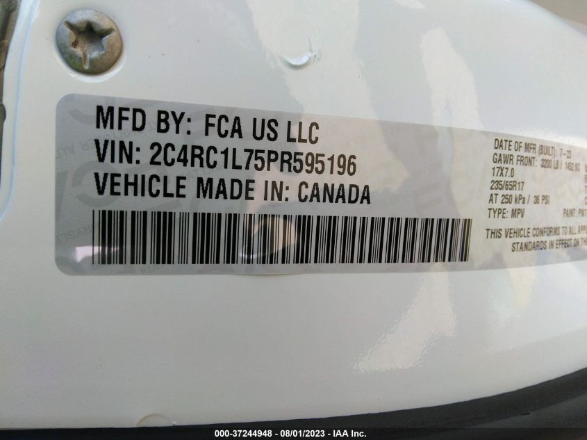 2023 CHRYSLER PACIFICA HYBRID TOURING L - 2C4RC1L75PR595196