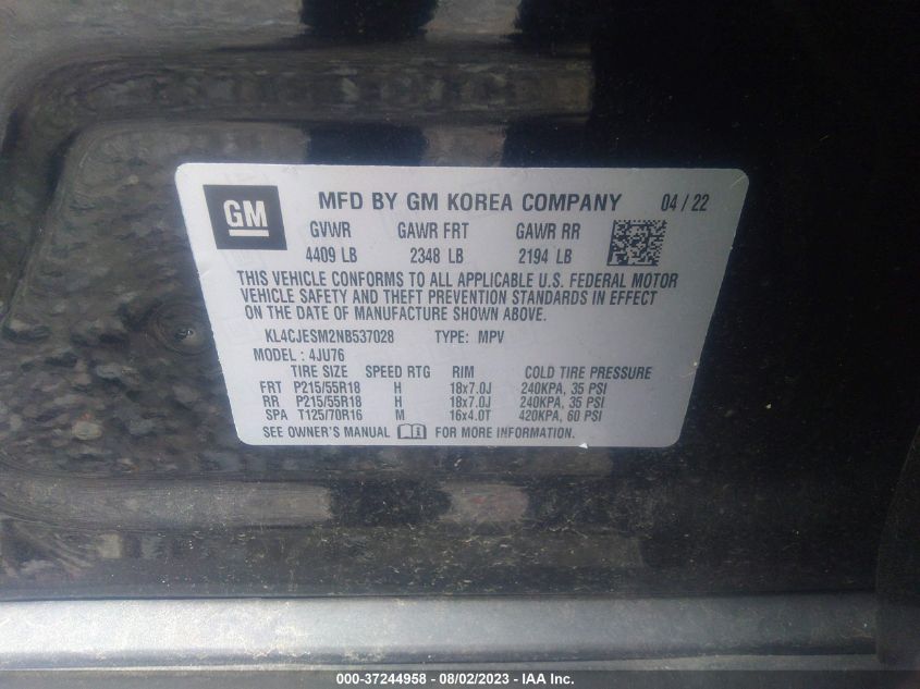 2022 BUICK ENCORE PREFERRED - KL4CJESM2NB537028