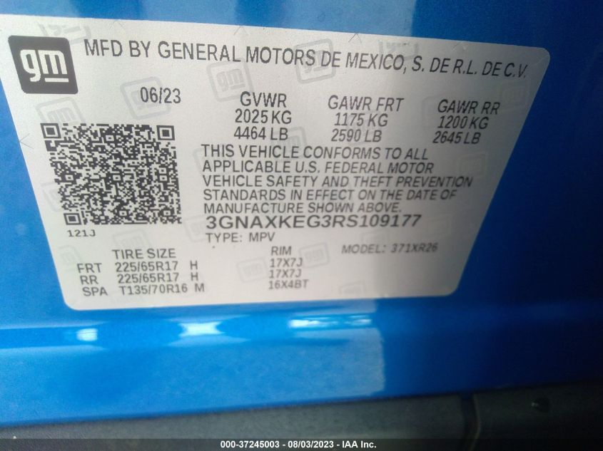 2024 CHEVROLET EQUINOX LT - 3GNAXKEG3RS109177