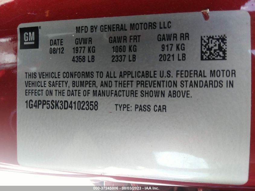 2013 BUICK VERANO - 1G4PP5SK3D4102358