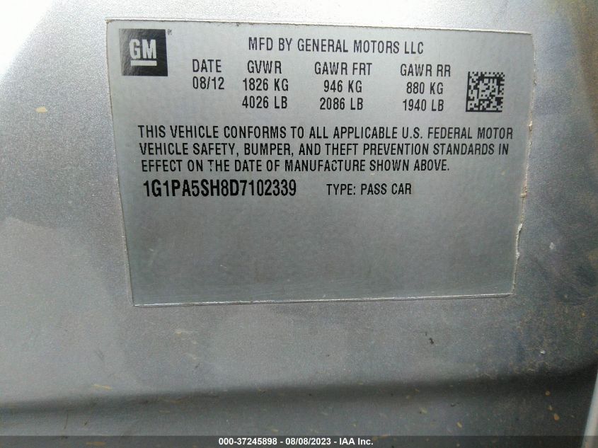 2013 CHEVROLET CRUZE LS - 1G1PA5SH8D7102339