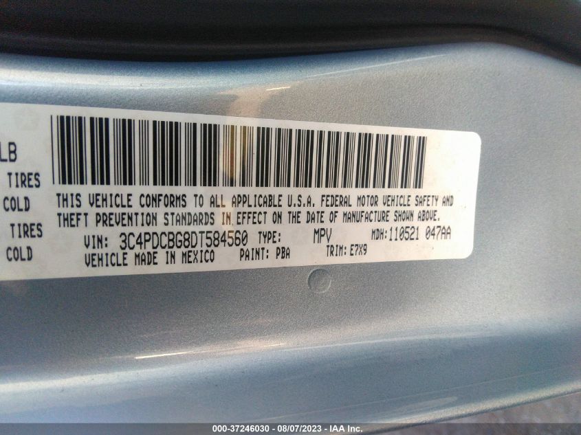 2013 DODGE JOURNEY SXT - 3C4PDCBG8DT584560