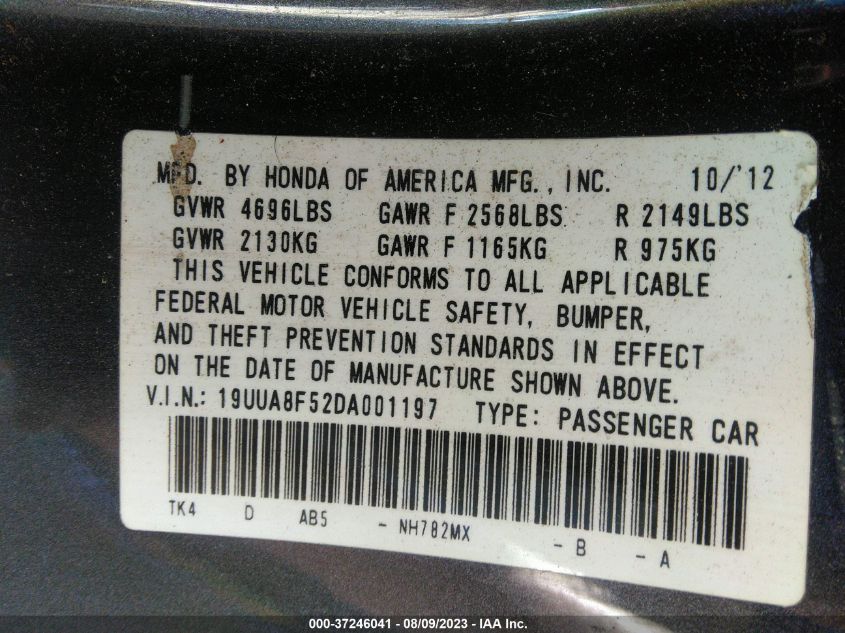 2013 ACURA TL TECH - 19UUA8F52DA001197
