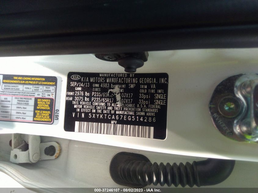 2014 KIA SORENTO LX - 5XYKTCA67EG514286