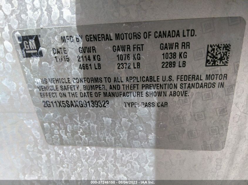 2016 CHEVROLET IMPALA LS - 2G11X5SAXG9139323