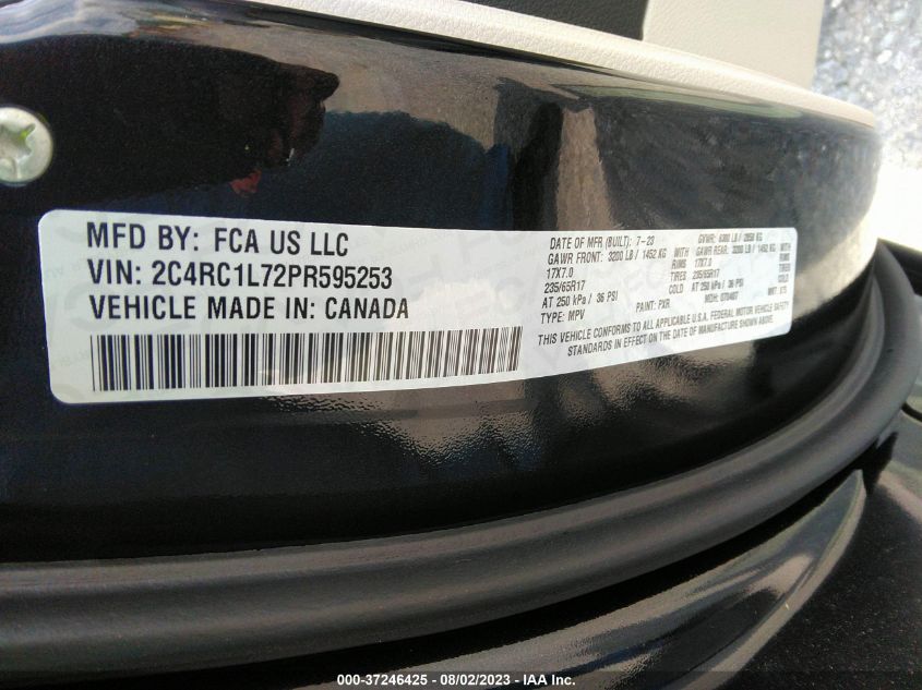 2023 CHRYSLER PACIFICA HYBRID TOURING L - 2C4RC1L72PR595253