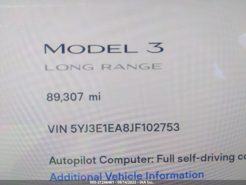 2018 TESLA MODEL 3 - 5YJ3E1EA8JF102753