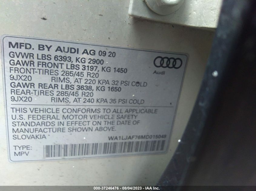 WA1LJAF76MD015048 Audi Q7 PREMIUM PLUS 9