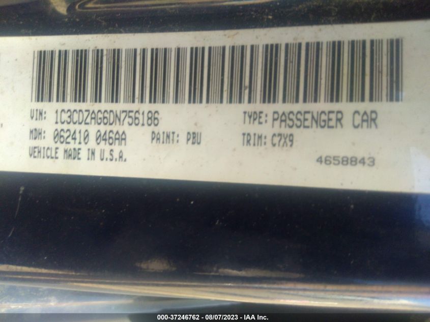 2013 DODGE AVENGER SE V6 - 1C3CDZAG6DN756186