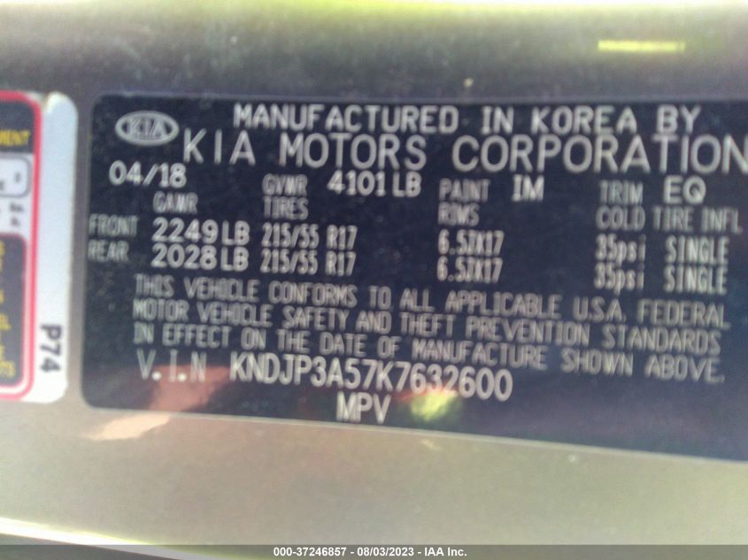 2019 KIA SOUL + - KNDJP3A57K7632600