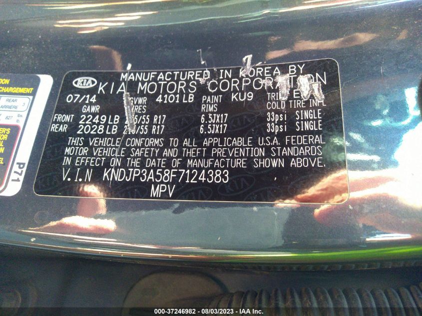 2015 KIA SOUL + - KNDJP3A58F7124383