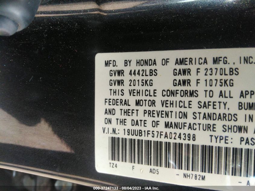 2015 ACURA TLX TECH - 19UUB1F57FA024398