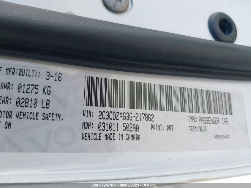 2016 DODGE CHALLENGER SXT PLUS - 2C3CDZAG3GH217862