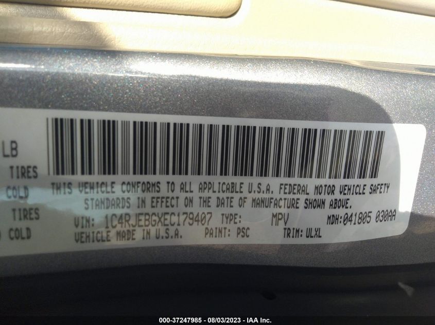 2014 JEEP GRAND CHEROKEE LIMITED - 1C4RJEBGXEC179407