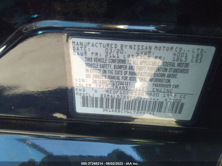 2020 NISSAN SENTRA SV - 3N1AB8CV6LY244141
