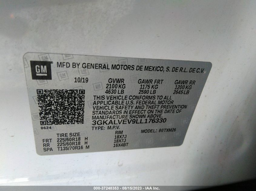 2020 GMC TERRAIN SLT - 3GKALVEV9LL176330