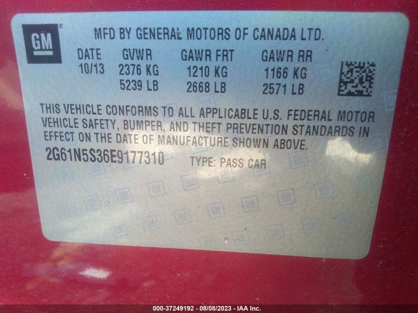 2014 CADILLAC XTS LUXURY - 2G61N5S36E9177310