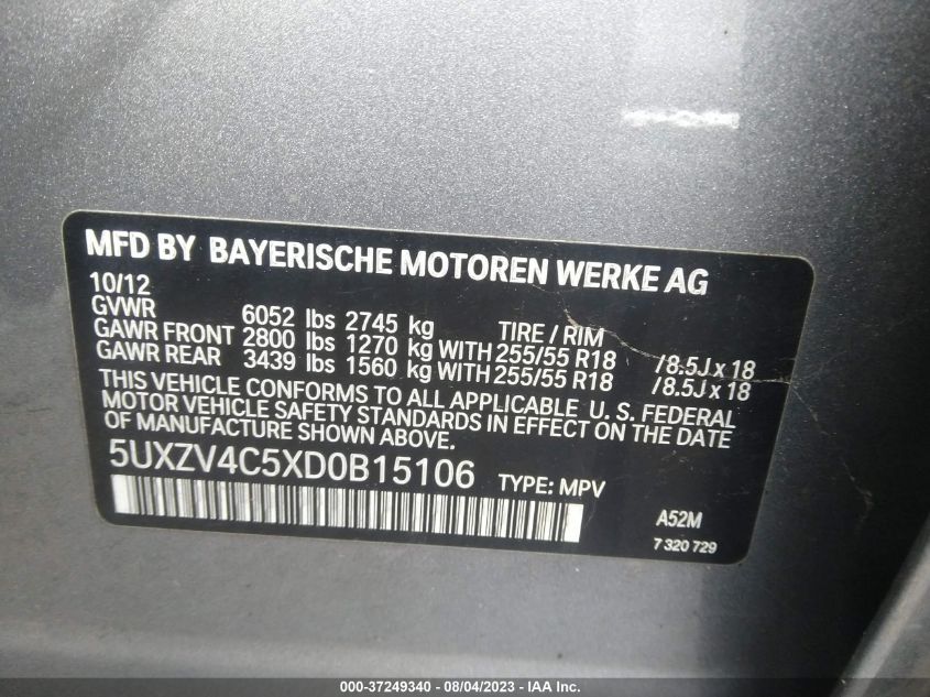 2013 BMW X5 XDRIVE35I - 5UXZV4C5XD0B15106